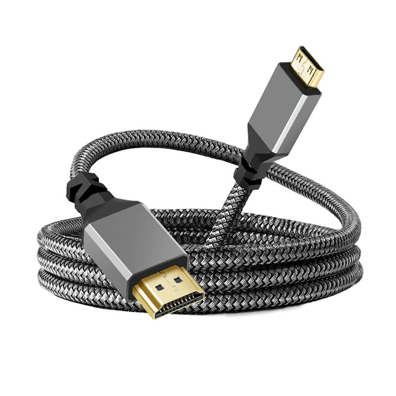 1m Length Nylon Braid 4K 60Hz 1080P Mini HDMI-Compatible  TO HDMI-Compatible Cable For Camera Projector TV Box Laptop