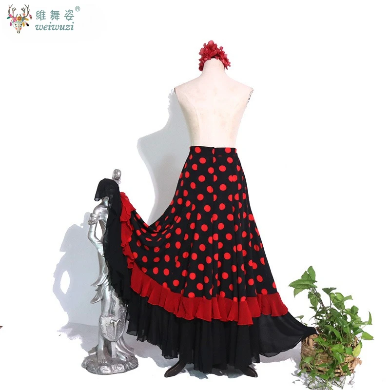 Traje de flamenco espanhol para mulheres temperamento personalizado saia grande balanço espanhol paso doble saias de desempenho de palco