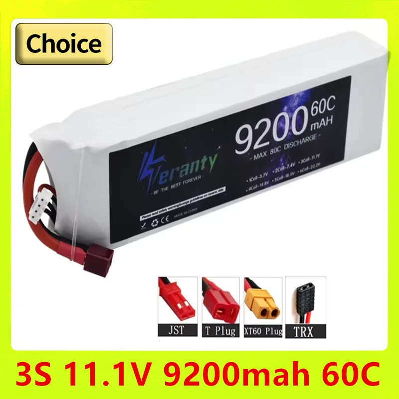 

9200mah Lipo Battery 3S 11.1V 60C For RC Car Truck Tank Boat Truggy Drone 11.1V Battery With XT60 XT90 Deans T TRX Plug