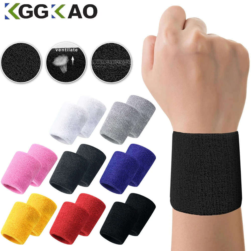 

1/2PC Wrist Sweatbands Tennis Wrist Bands Absorbent Sweat Band for Men Women,Breathable Cotton Sweatbands for Working Out