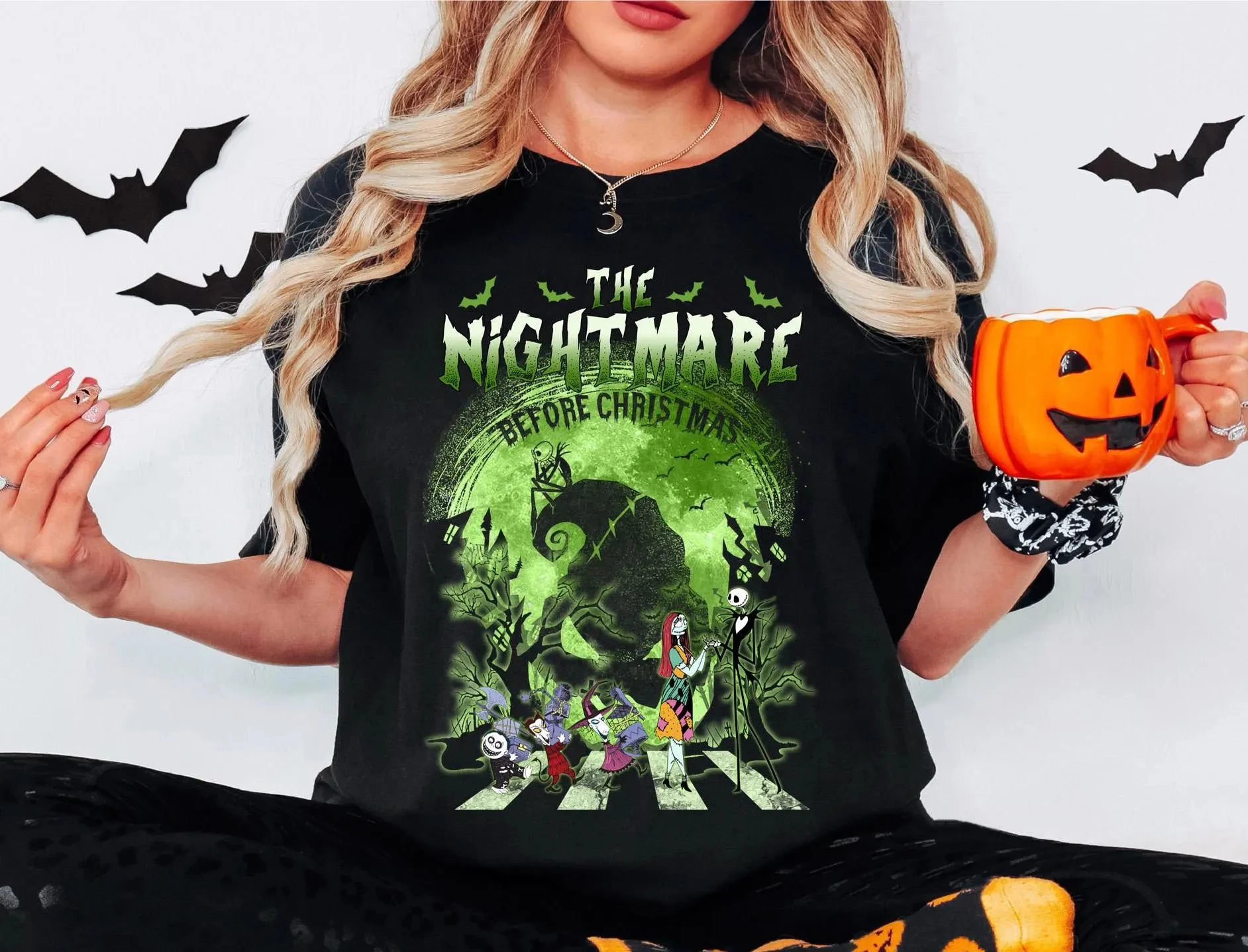 الكابوس قبل عيد الميلاد تي شيرت مخيف المشاعر تي شيرت خدعة أو علاج قميص Oogie Boogie قميص مخيف الموسم المحملة