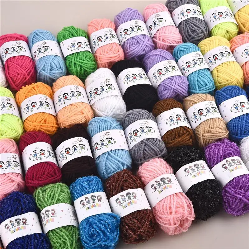 12 Color Set Acrylic Fibers Knitting Wool Yarn Needlework Dyed Lanas For Crochet Craft Sweater Hat Dolls At Low Price