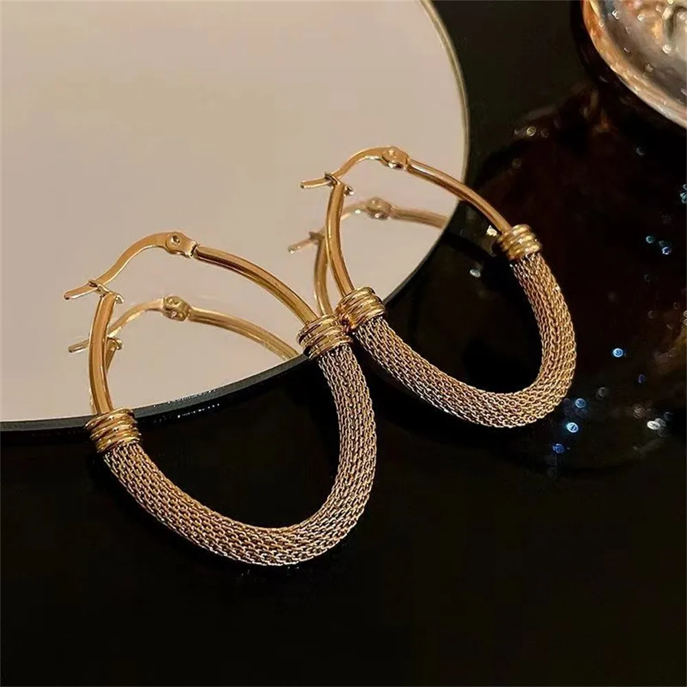 Vintage Exaggerated Hollow out Geometric Heavy Metal Earrings For Women Jewelry Gifts Circle Earrings Party Fashion Accessories