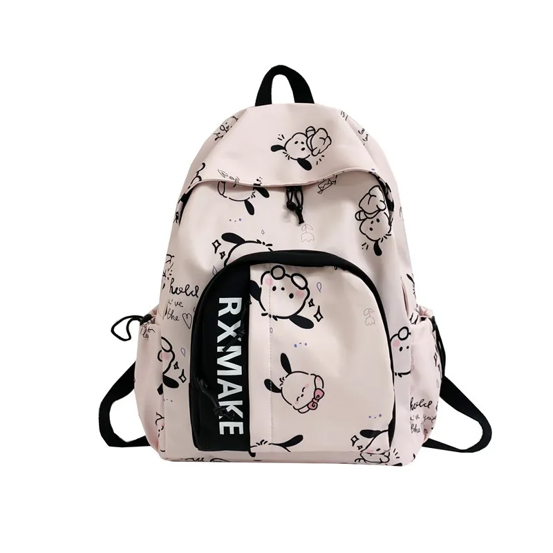 Sanrio Pacha Dog-mochila con estampado de Graffiti para mujer, morral escolar informal, a la moda