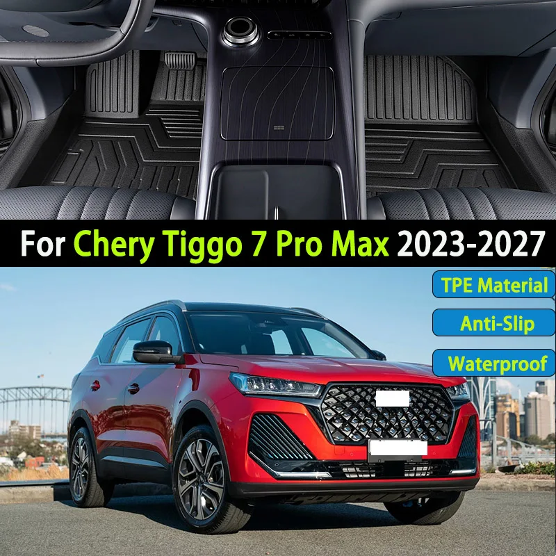

TPE Car Floor Mat For Chery Tiggo 7 Pro Max Ebro S700 Xcite X-7 DR 6.0 Sportequipe 6 2023~2027 Waterproof Carpet Foot Full Pad