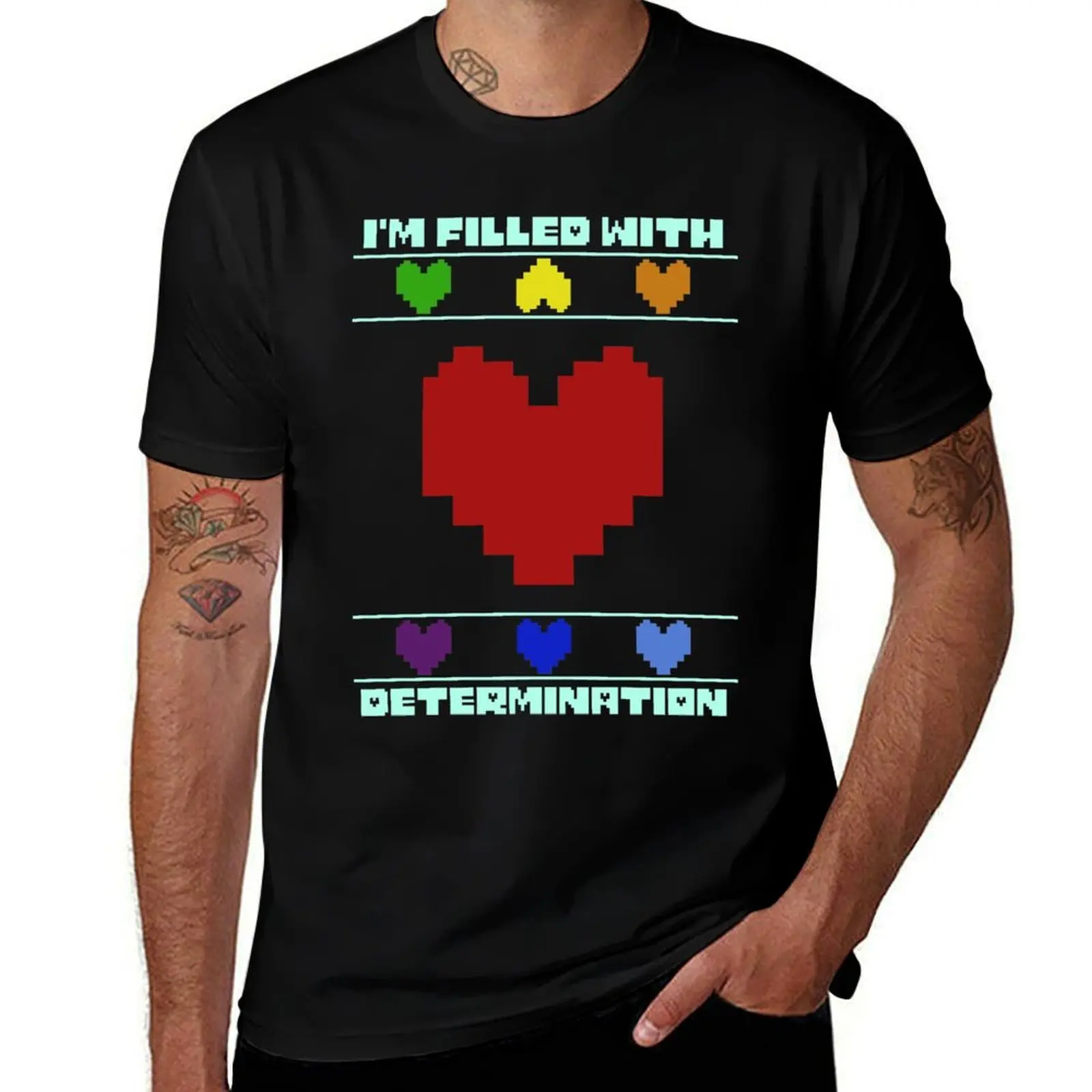 Filled with Determination ? T-Shirt Basic Solid Color Casual Tee Shirt T-Shirt