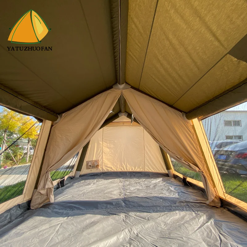 New   17.2 Cotton Outdoor Air Tent  Waterproof 3000 mm + Portable Inflatable Camping Multi-Person Four-season with Two Rooms