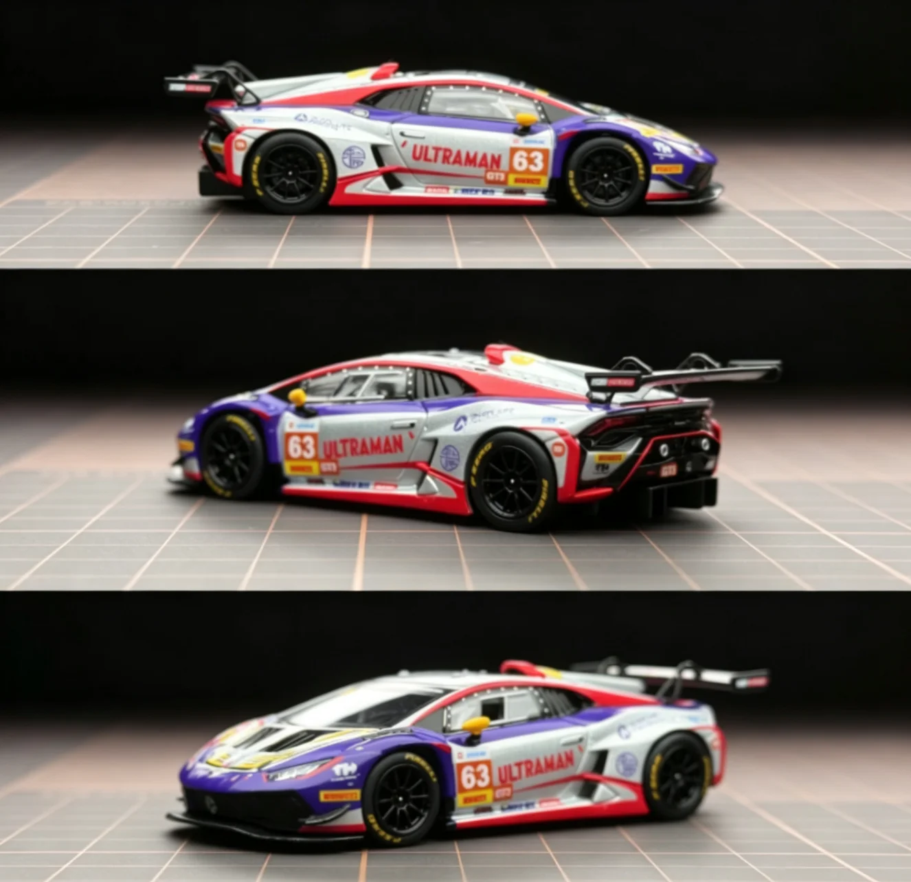 TH 1:64 Huracan GT3 EVO2 Co-branded Race Diecast Model Car Collection Limited Edition Alloy