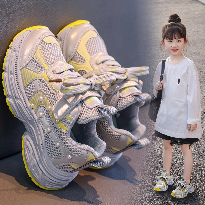 

Spring and Autumn New Korean style fashionable children's soft soled dad shoes, running shoes, versatile mesh shoes