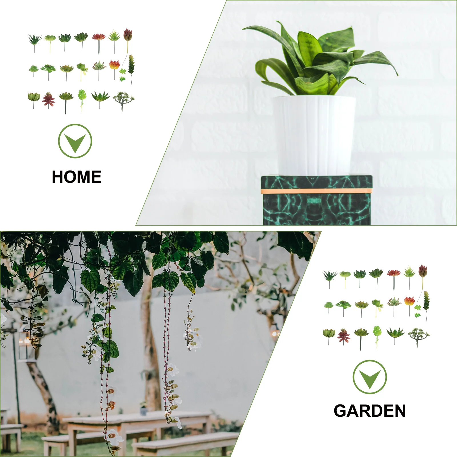 

20Pcs Artificial Succulents Realistic Faux Succulent Picks Fake Plant Decorations for Home Office Garden Artificial Succulents