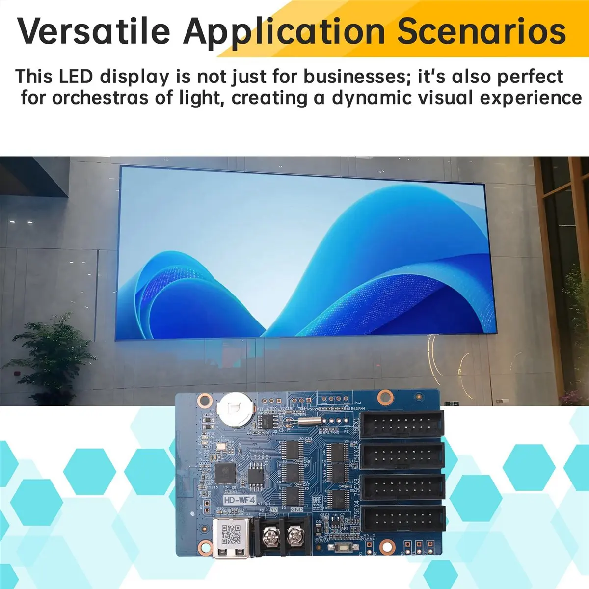 INABEZ HD-WF4 Full Color RGB HUB75 Controller LED Display Screen Pixel Animation LED Digital Signage WiFi USB Port Control Card