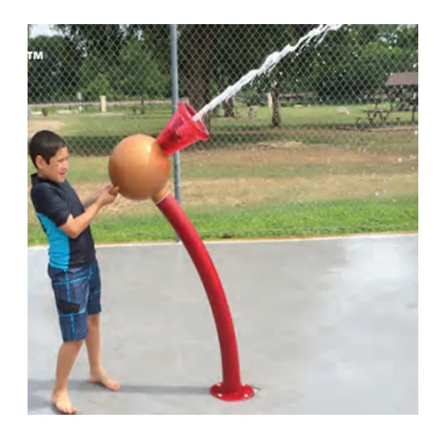 Water park sprays garden splash pool with splash gun