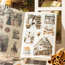 JIANWU Poetic Life Series Vintage Character Landscaping Material Collage Sticker Book Creative DIY Journal Stationery