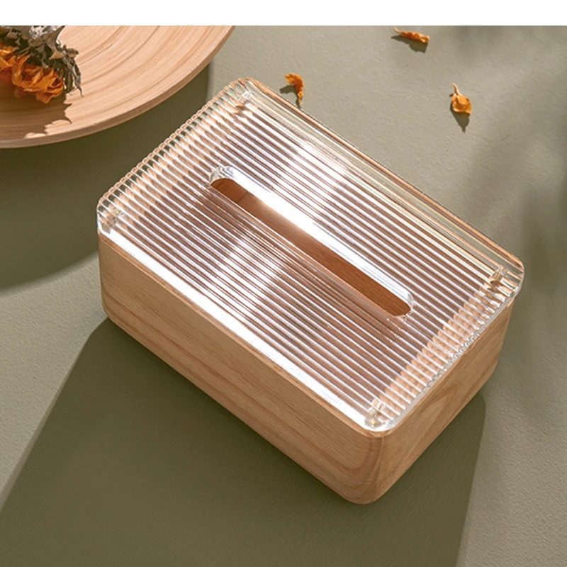 Modern Wooden Tissue Box Toilet Paper Napkin Boxes Simple Home Desktop Extractable Type Towel Holders Wipe Decor