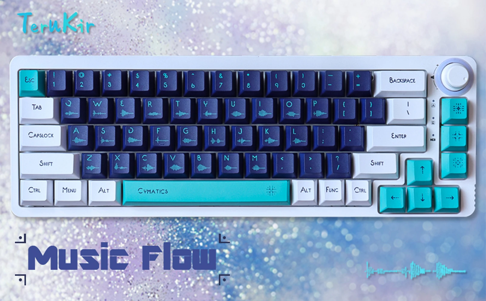 GMK Sound Flow Keycaps, 129 teclas, Cherry Profile DYE-SUB Custom GMK Keycaps para teclado mecánico