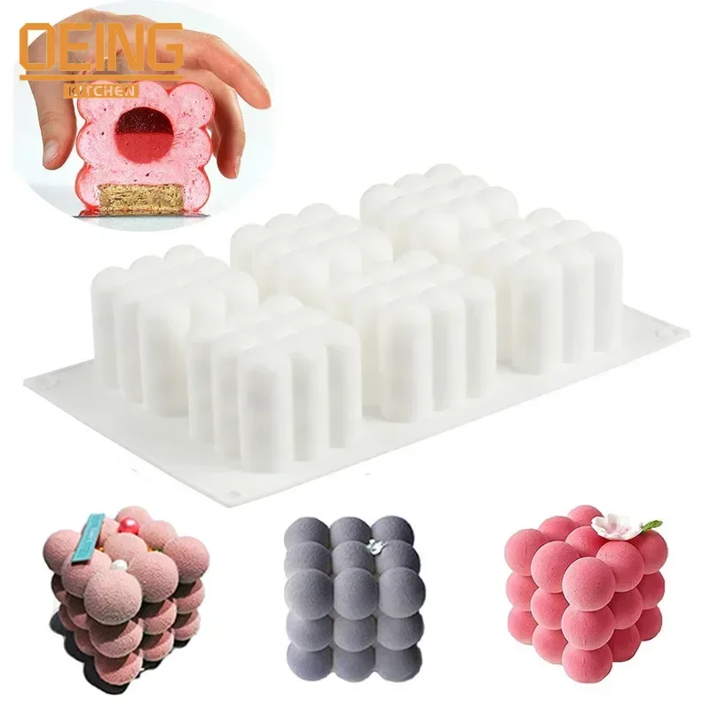 

6-cavity Large Bubble Silicone Candle Mold Mousse Cake Chocolate Mold Aromatherapy Soap Candle Home Decor Candle Making Supplies