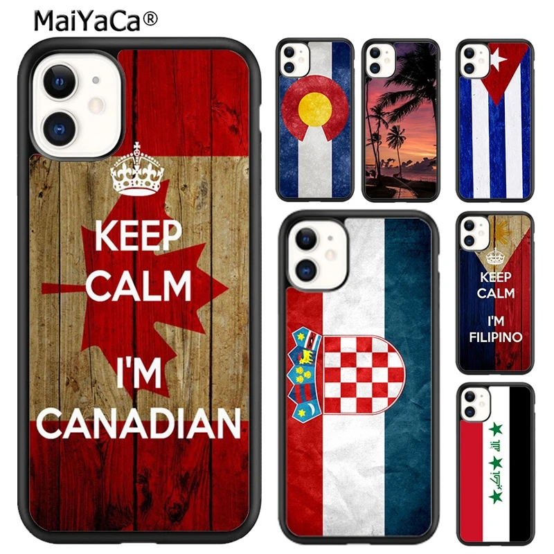 MaiYaCa Canada Argentina Cuba Philippines Iraqi Flag Phone Case For iPhone 16 15 14 plus XR XS 11 12 13 pro max coque