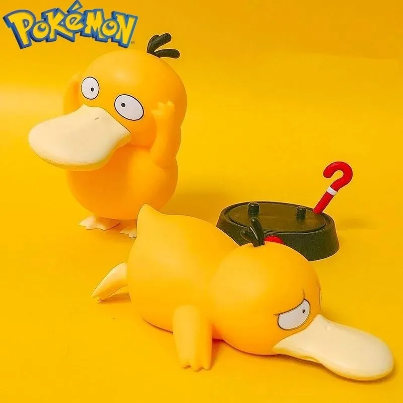 Pokemon Psyduck Figur Anime-Zubehör Niedliche Enten-Handfigur Desktop-Dekoration Auto-Ornament Sammlerstück PVC-Modell Puppe Geschenk