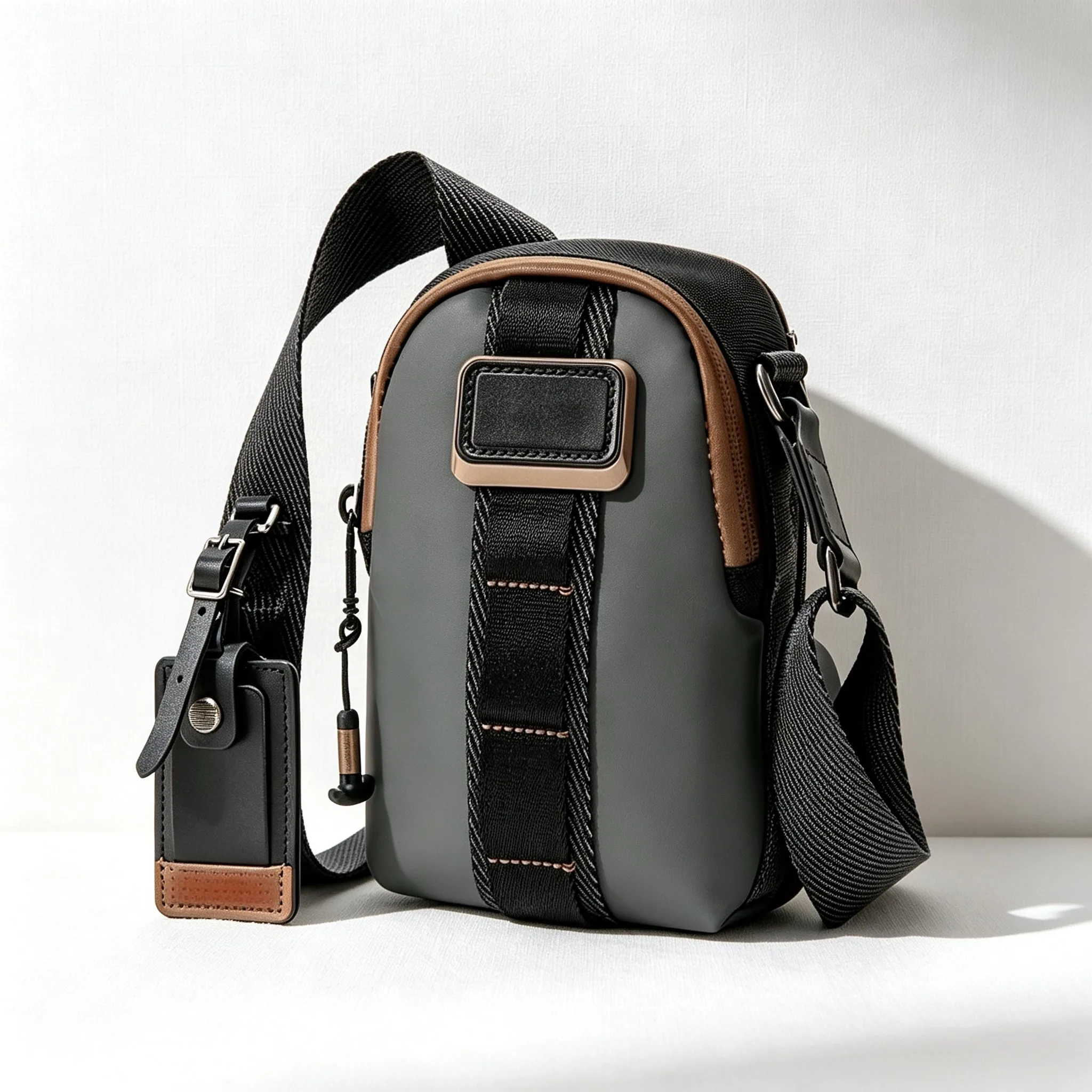 Men Portable Nylon Chest Bag, Casual Crossbody Sling Shoulder Pack, Fashion Lightweight Small Travel Bag For Daily Outdoors