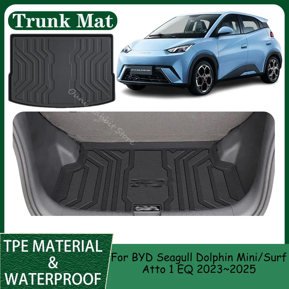 

Для BYD Seagull Dolphin Mini/Surf Atto 1 EQ 2023 ~ 2025 2024 автомобильный водонепроницаемый коврик для багажника, защита крышки багажника, аксессуары для интерьера