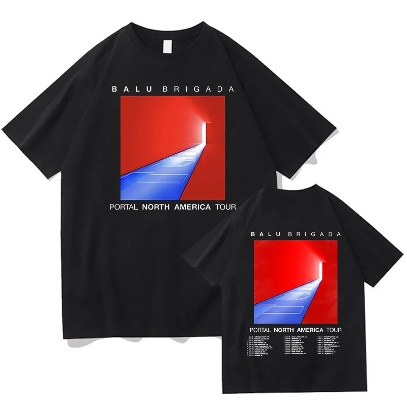 تيشيرتات Balu Brigada Portal للجنسين من القطن الخالص تي شيرت جرافيك الهيب هوب للجنسين ملابس الشارع القطنية تي شيرت صيفي للرجال جمالي