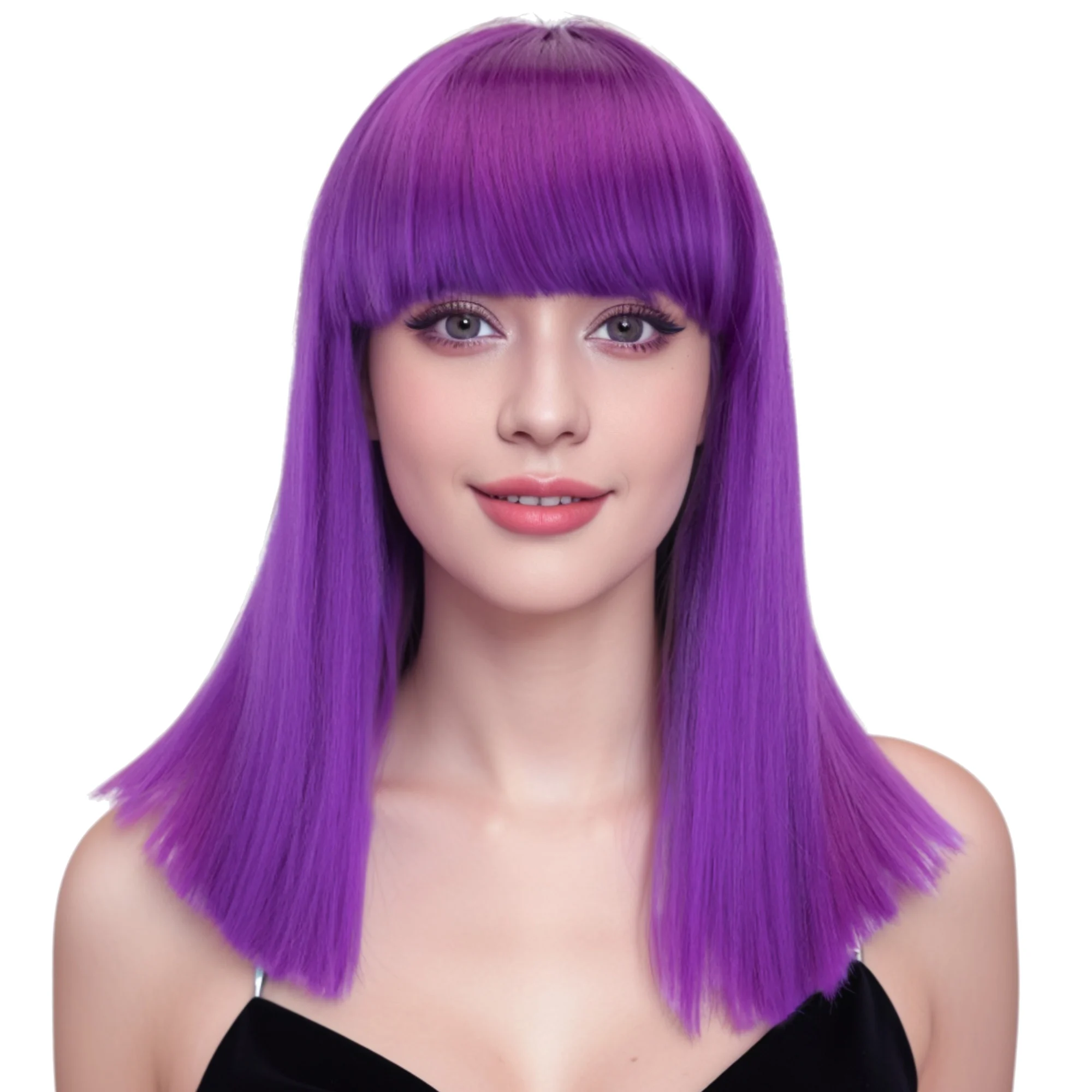 Soowee włosy syntetyczne peruka krótka prosta fioletowa peruka kobiety Party peruki Cosplay