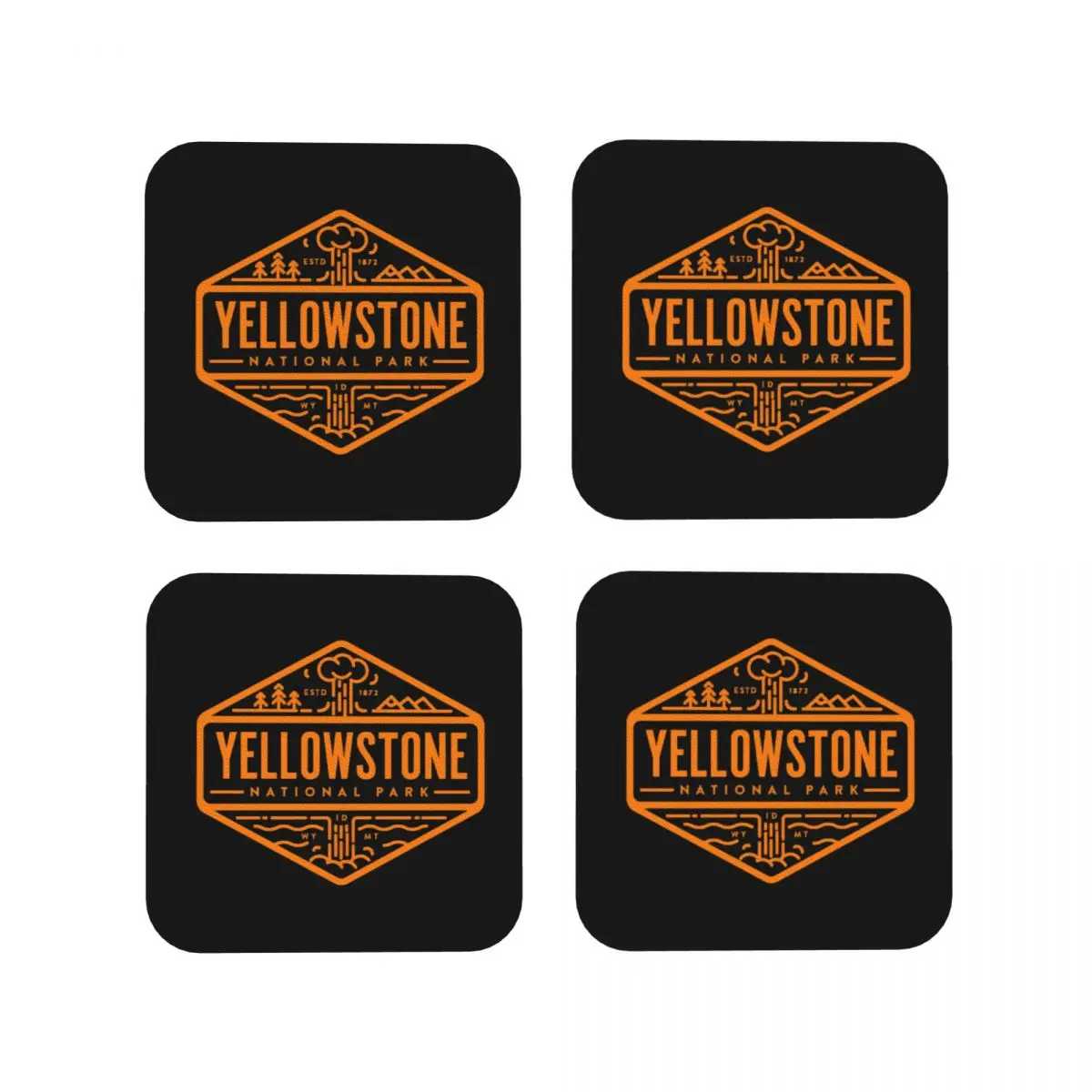 Yellowstone Quick Dry Dutton Ranch Coasters Kitchen Placemats Insulation Cup Coffee Mats For Decor Home Tableware Pads Set of 4