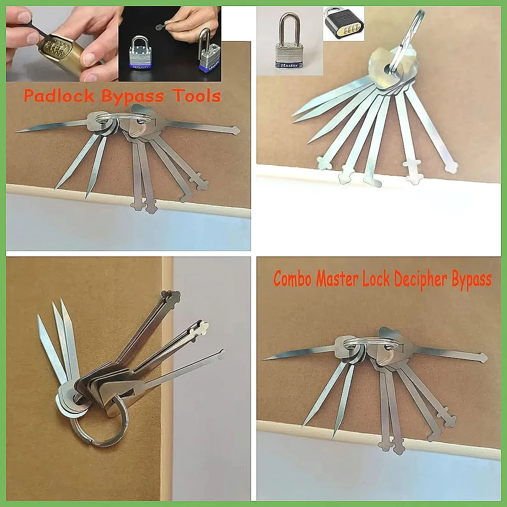 Universal Master Key Set, 5-in-1 Skeleton Keys for Warded Locks, Lock Pick Tool for Doors, Portable Lock Opening Keychain