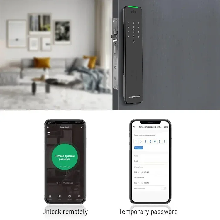 KEYPLUS Home Digital Inteligente Door Lock Password Tuya App Riconoscimento facciale Smart Lock