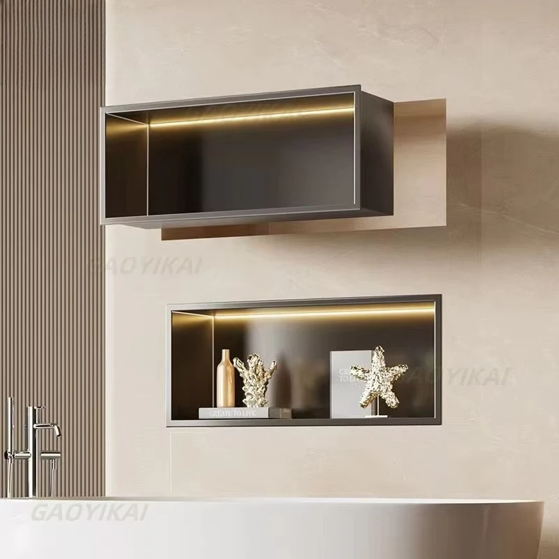 

Stainless steel bathroom shower niche with illuminated waterproof rating and fingerprint resistant coated bathroom niche shelvin