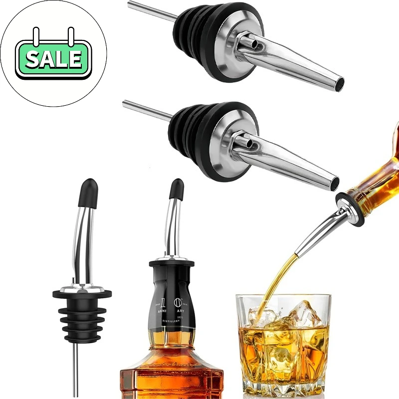 Rolha de garrafa de vinho de aço inoxidável e bico dispensador de azeite, conjunto de 1/2/4/6 peças, acessórios de cozinha para bar, vedação hermética