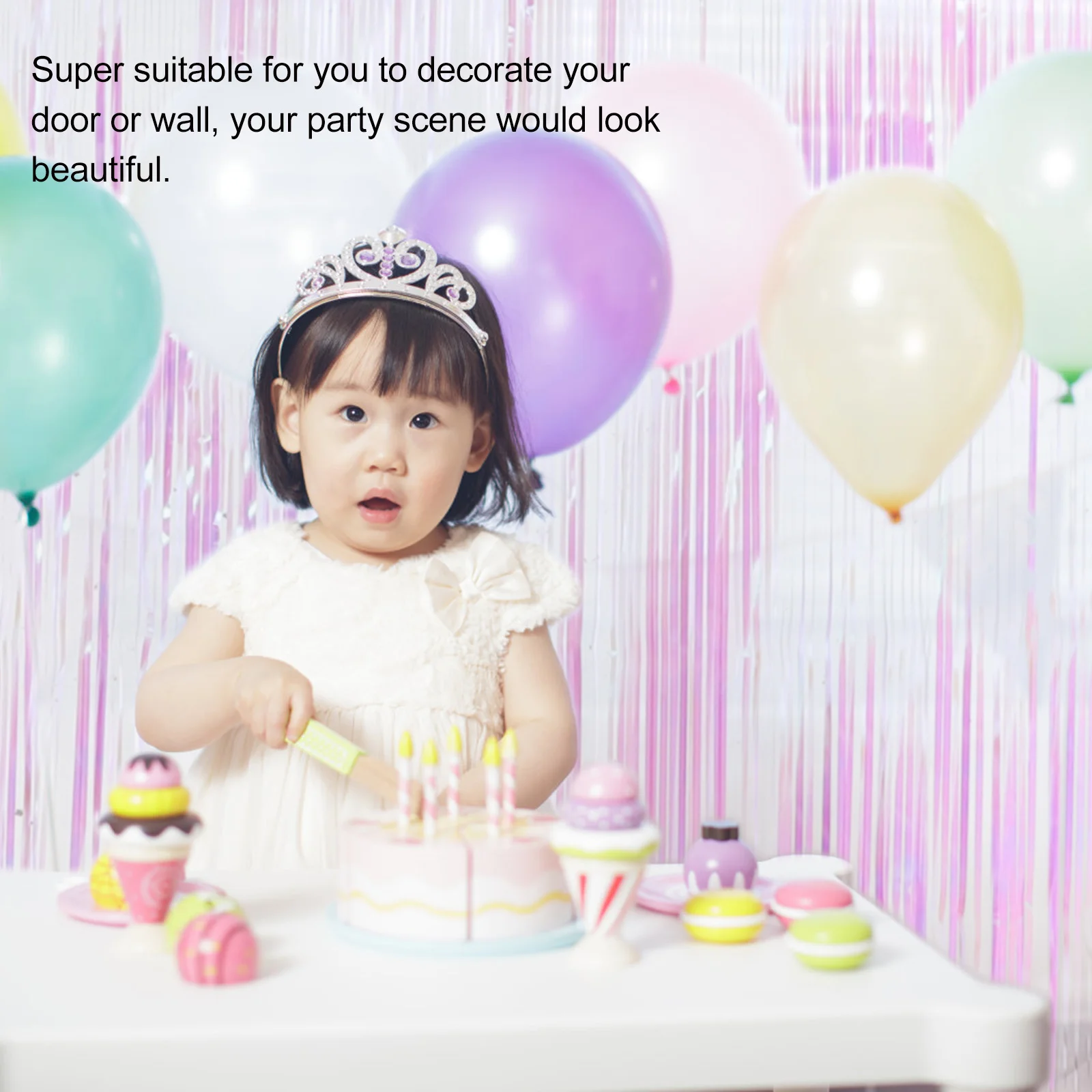 

Photo Booth Props Backdrop Curtain Party Decorations Fringe Streamers Pet Colorful Curtains