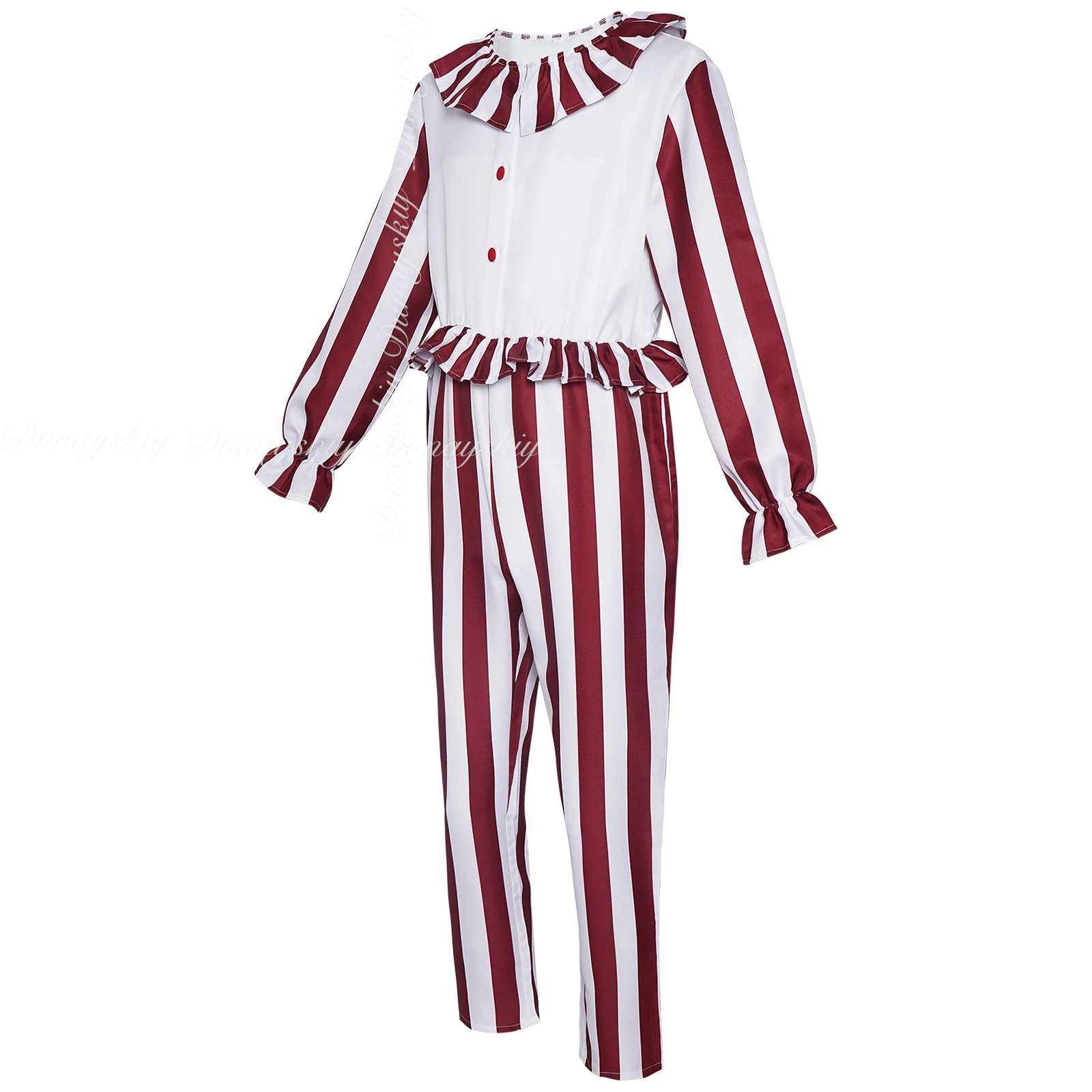 Clown in A Cornfield Movie The Clown One Character Cornfield Clown Cosy In Halloween Red Stripes Cosplay Costume Movie Full Suit