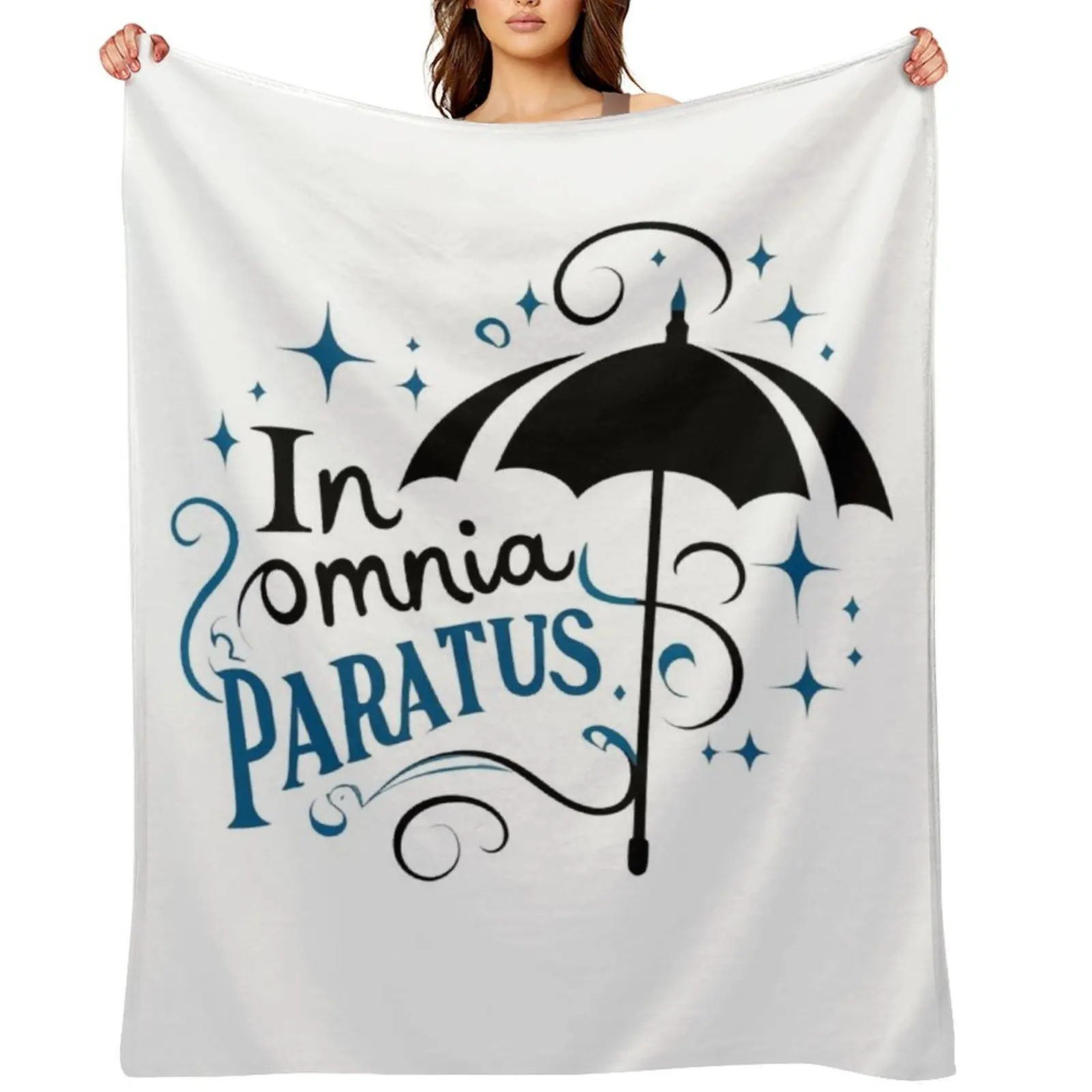 

In Omnia Paratus - Umbrella and Scarf II - Typography Throw Blanket Beautifuls halloween Single Soft Blankets