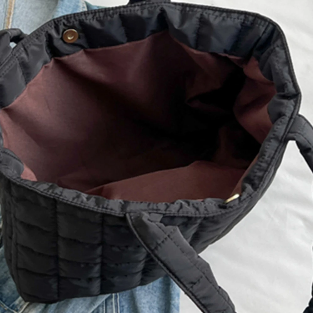 Fashion Shoulder Handbags Quilted Autumn Winter Cotton Purses Handbags Rhombus Pattern Shopper Bag Women Solid Tote Messenger - view 6