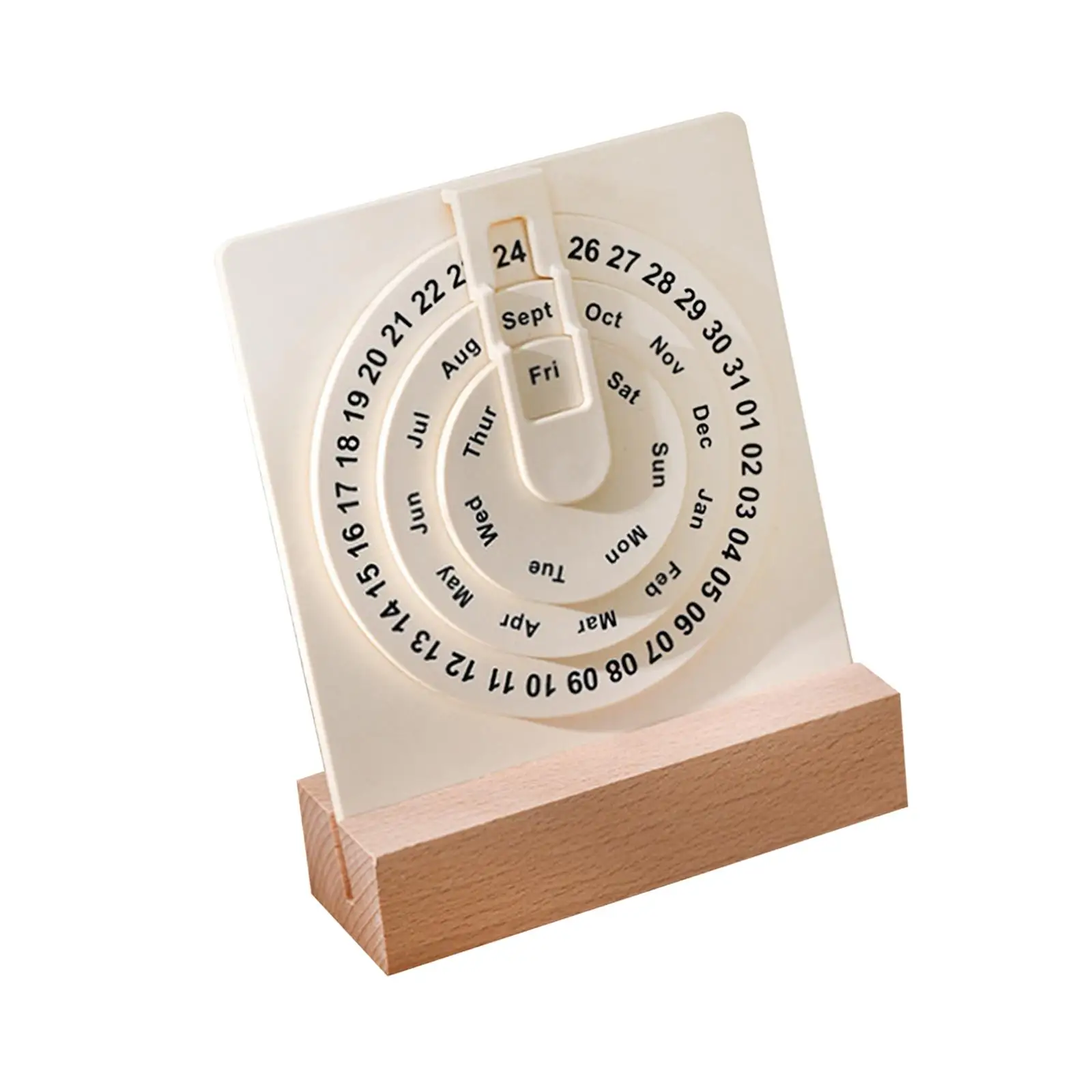 Circular Calendar Manual Rotatable Disks Calendar for Home Library