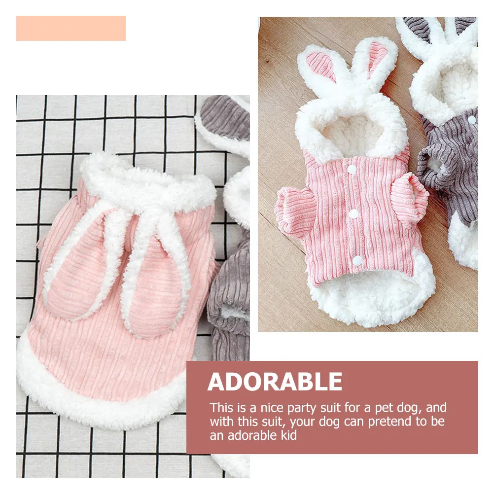 

Adorable Dog Clothes Fleece Lined Corduroy Warm Hoodie Coat for Pomeranian Puppy Winter Windproof Sweater Pet Photography Props