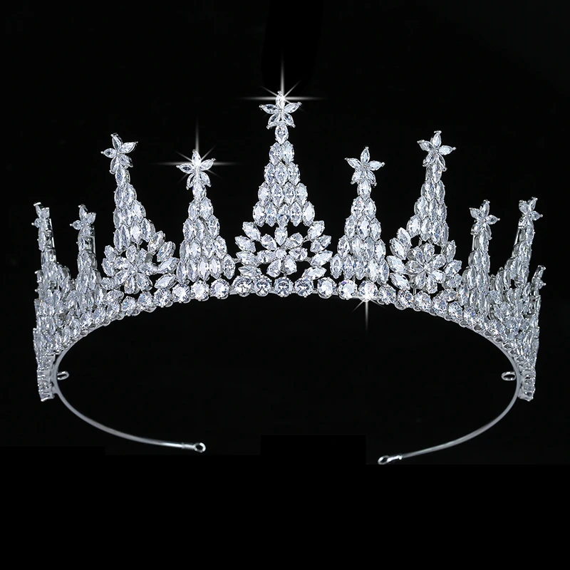 

Tiaras And Crowns HADIYANA Star Magnificent Women Wedding Hair Accessories Cubic Luxury Jewelry Zirconia BC5594 Fashion Jewelry