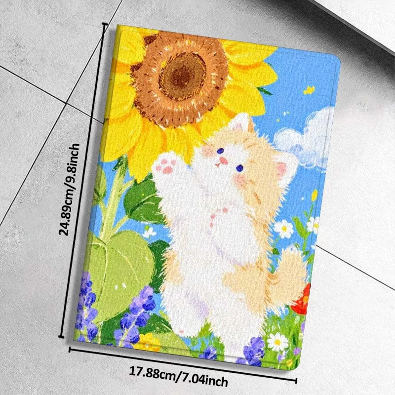 حافظة بنمط توضيحي على شكل قطة لطيفة لجهاز iPad Pro 10th 11th 5th 6th 7 8 9 2 gen 11 13 M4 M5 10.2 9.7 12.9 10.5 10.9 بوصة