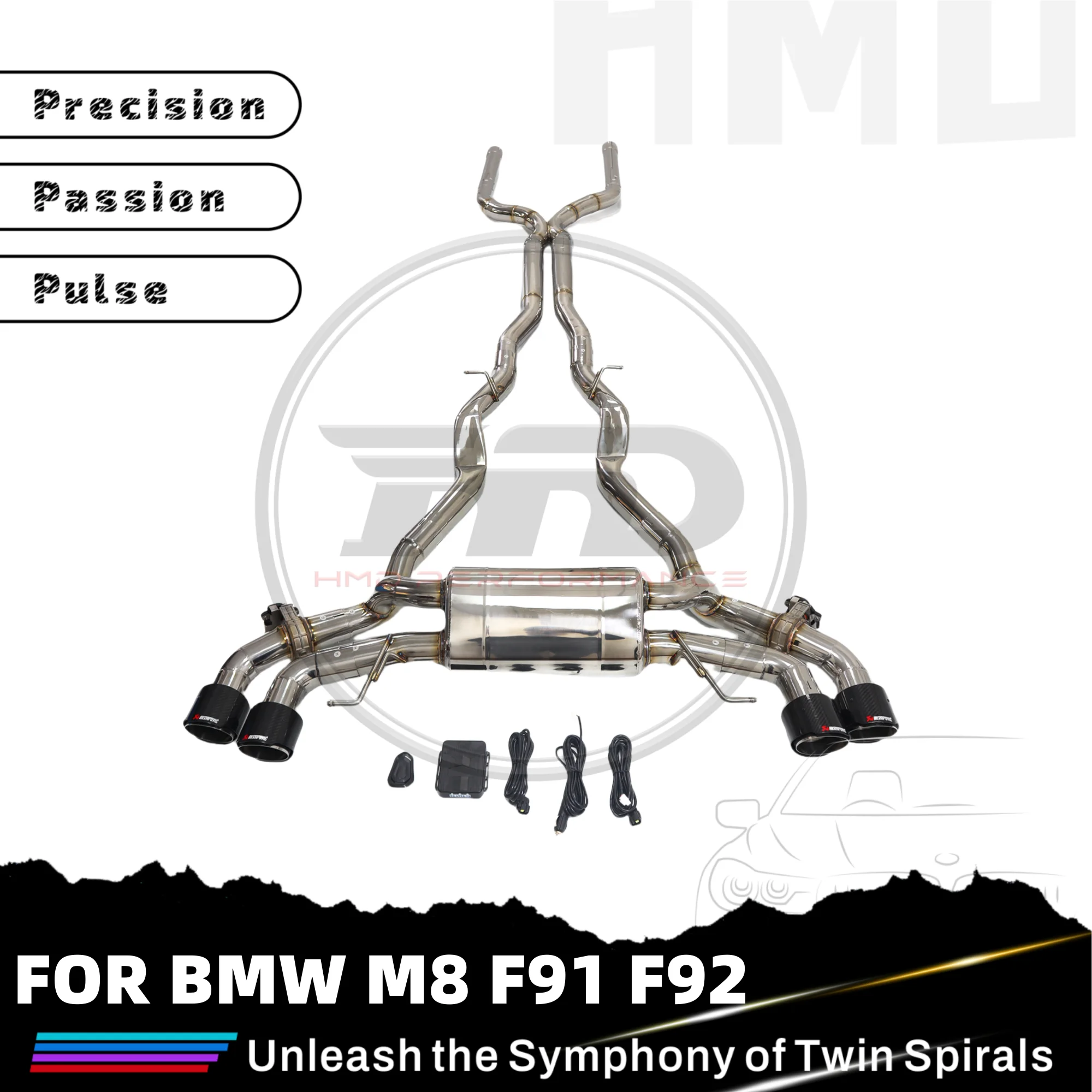 

HMD Stainless steel Exhaust System Performance Catback For BMW M8 Muffler For Cars Modifity Variable Valve Pipe