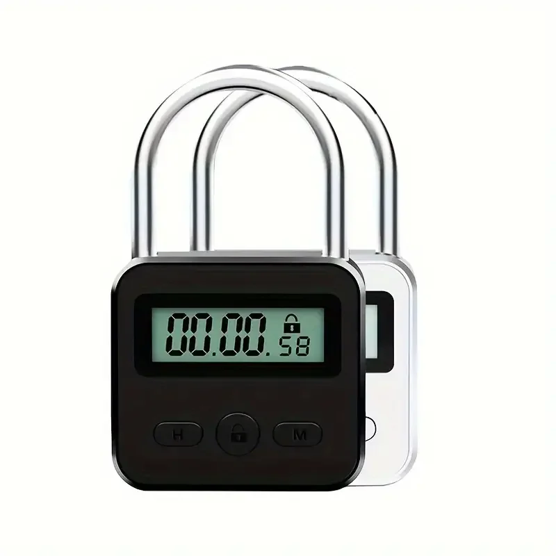 Timer Padlock LCD HD Display Add Backlight Zinc Alloy 99 Hours Max Timing Super Long Standby Anti-addiction Electronic Lock