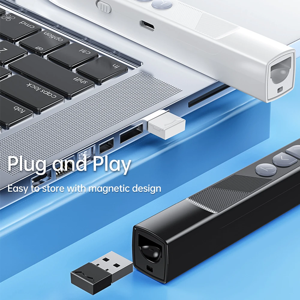 Wireless Laser Presentation Pointer with Telescopic Stick Stylus Pen for Touchscreen RF2.4G Remote Control Clicker Pen