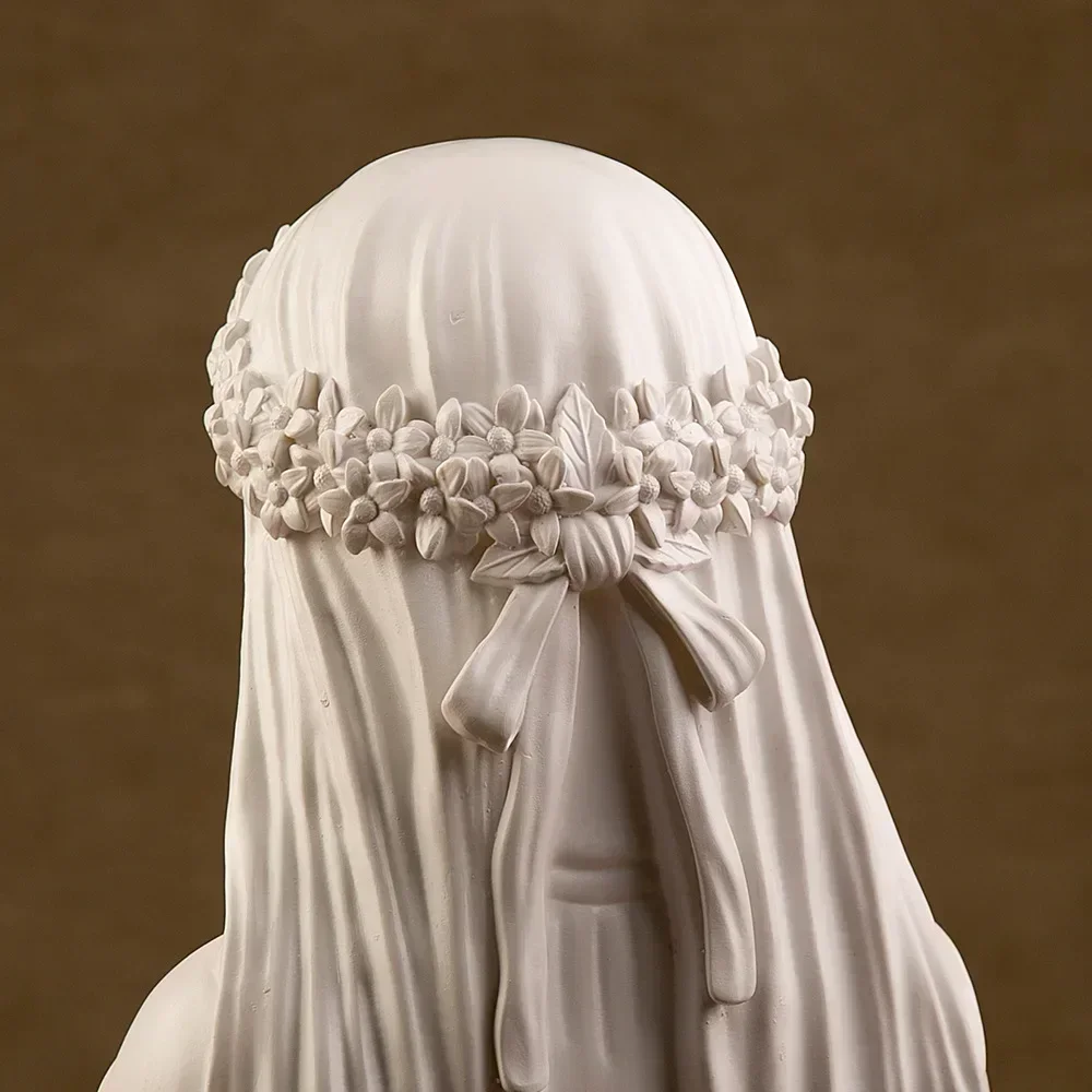 The Veiled Lady Gothic Sculpture Greek Bust Cloaked Woman Statue Home Decoration Living Room Art Collection Decorative Figurines