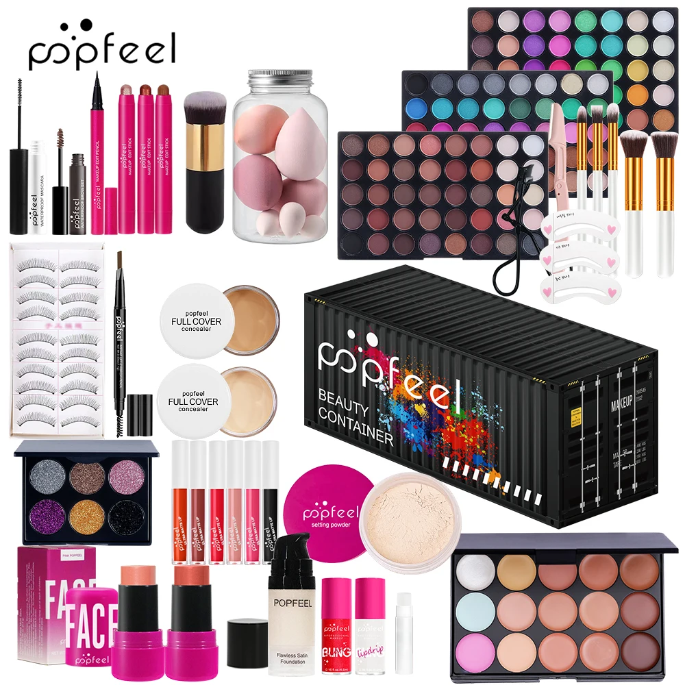 POPFEEL Set regalo professionale per trucco tutto in uno - Kit trucco a sorpresa definitivo per ragazze e donne, perfetto per regalare!