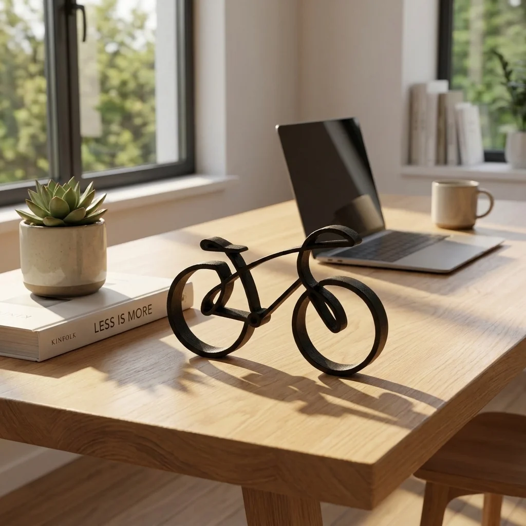 Figurine de vélo imprimée en 3D, décoration minimaliste pour la maison, le bureau ou l'entrée, cadeau pour les amateurs de cyclisme