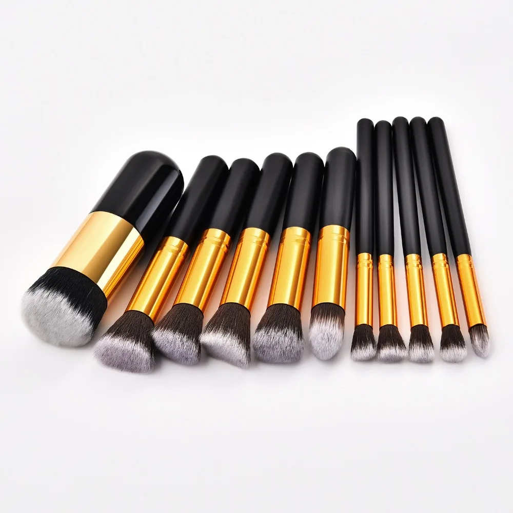 11/10pcs Cheapest Makeup Brushes Set Foundation Cosmetic Kabuki Blending Blush Powder Contour Brush Eyeshadow Makeup Tools