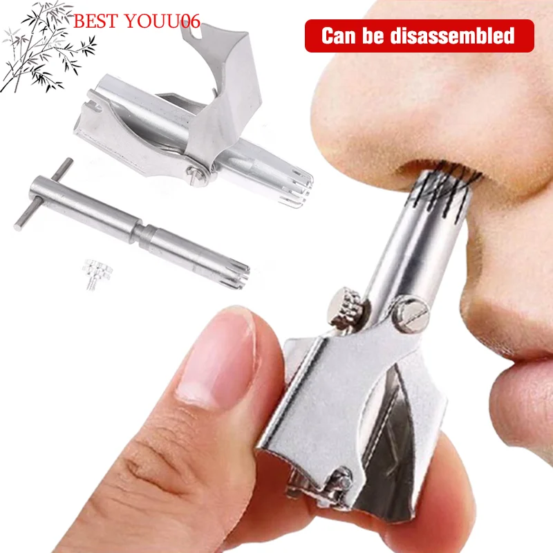 

Hot Nose Hair Trimmer Cleaner For Men Women Stainless Steel Manual Mechanical Shaving Razor Washable Hair Removal Tool Detachabl