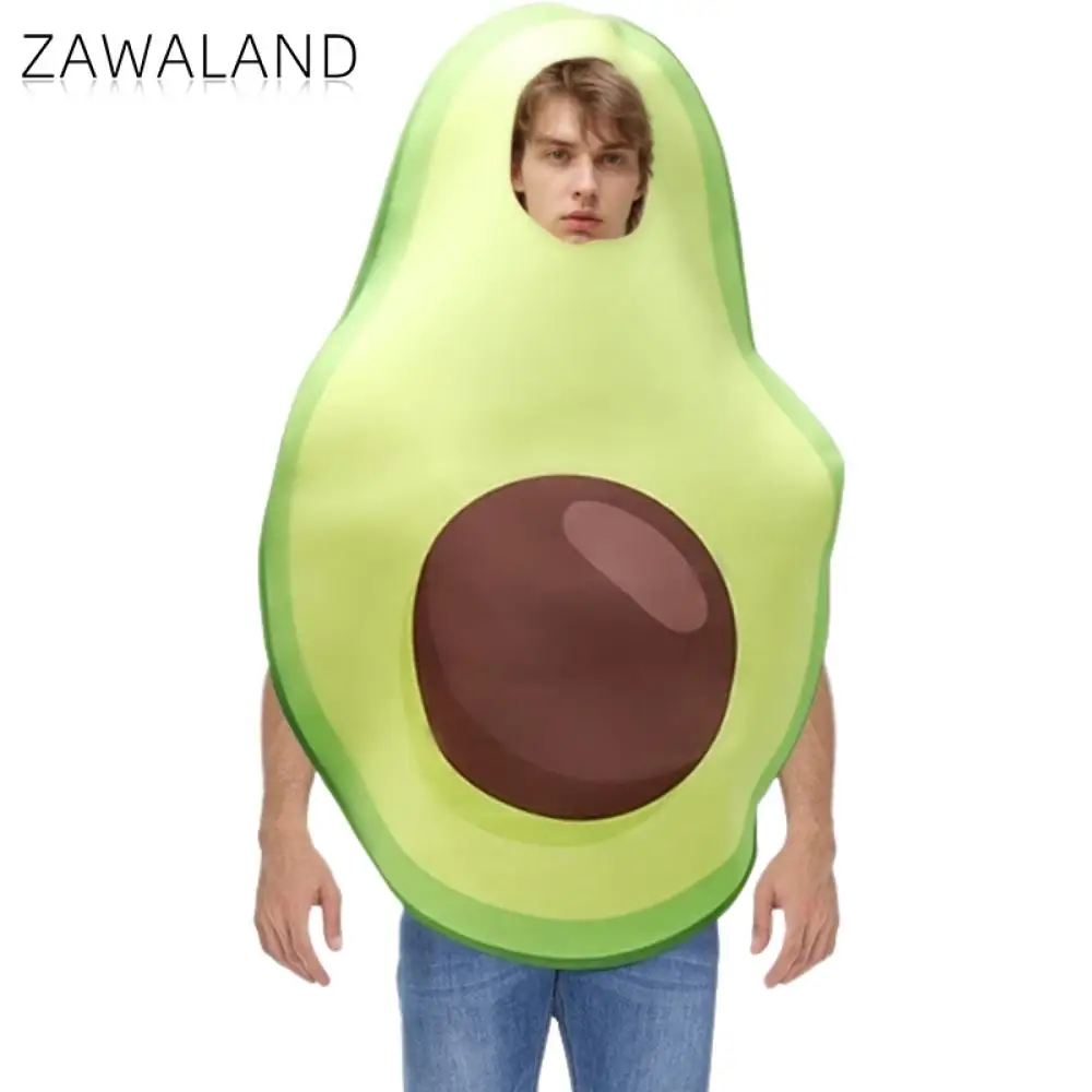 Zawaland Avocado Cosplay Costume Fruit Food Party Jumpsuit Adult Carnival Purim Disguise Clothes Couple Fancy Holiday Outfit image 4
