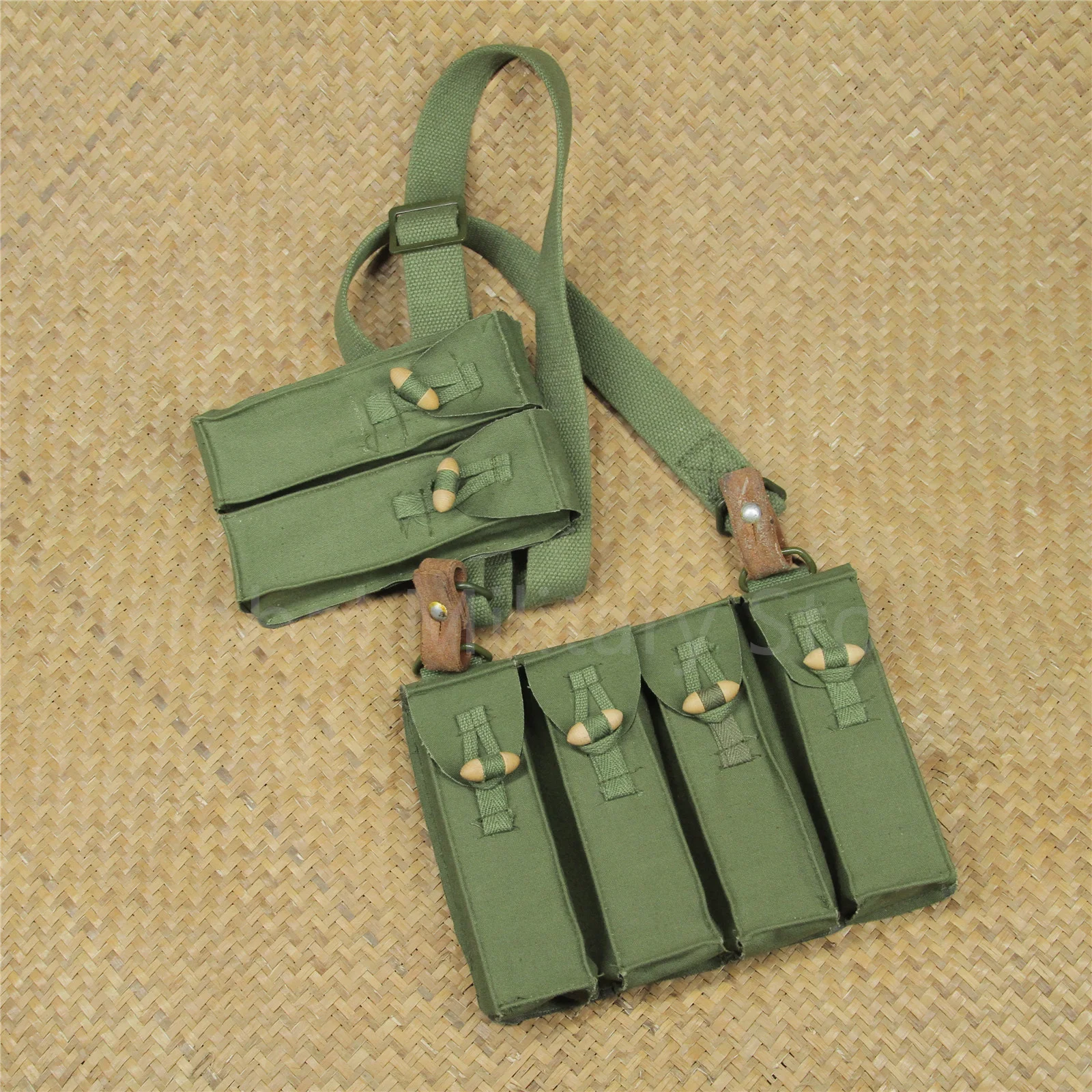 Original Military Surplus Detachable Type 79 SMG Shoulder Bag Chest Rig Magezine Pouch 6 Pockets Adjustable Strap Vietnam War