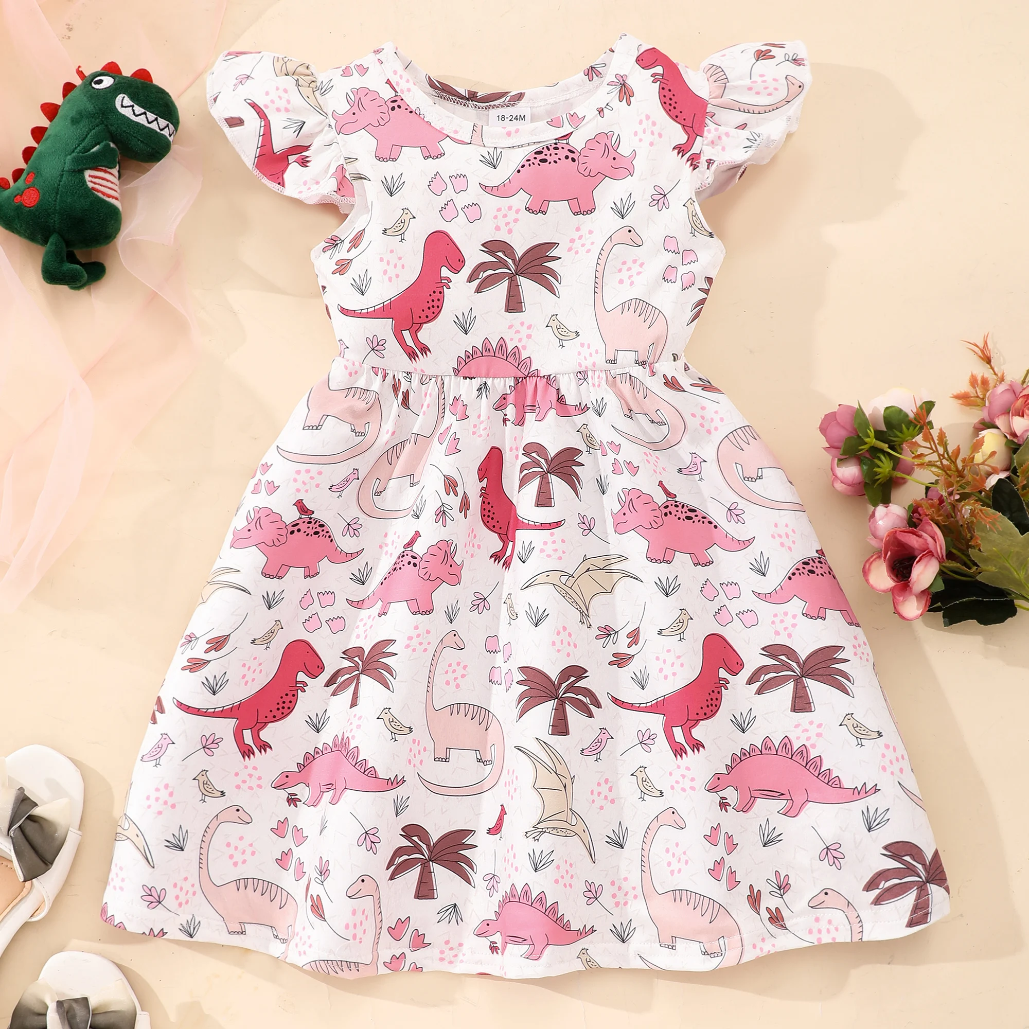 dinosaur birthday dress Navy Dino Dress, 2XS-6-12M main image 1